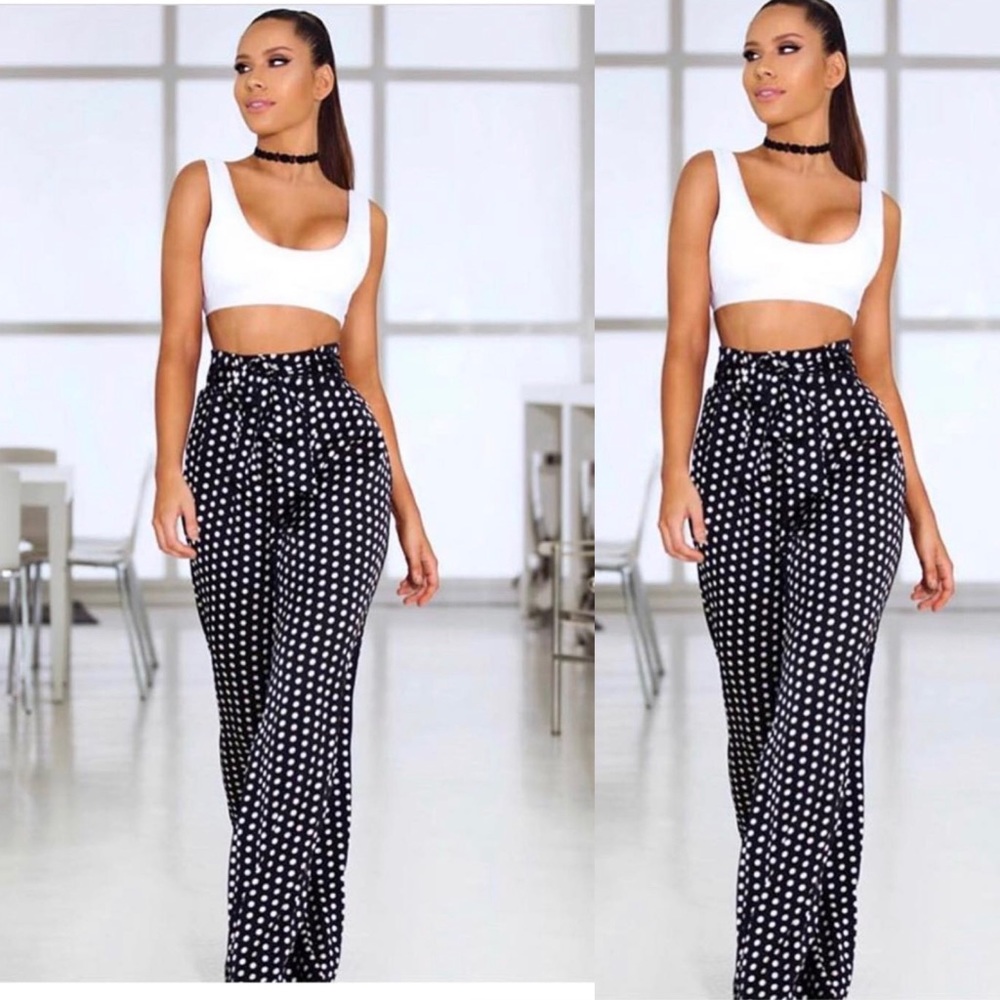 hit the spot polkadot pants fashion nova size s